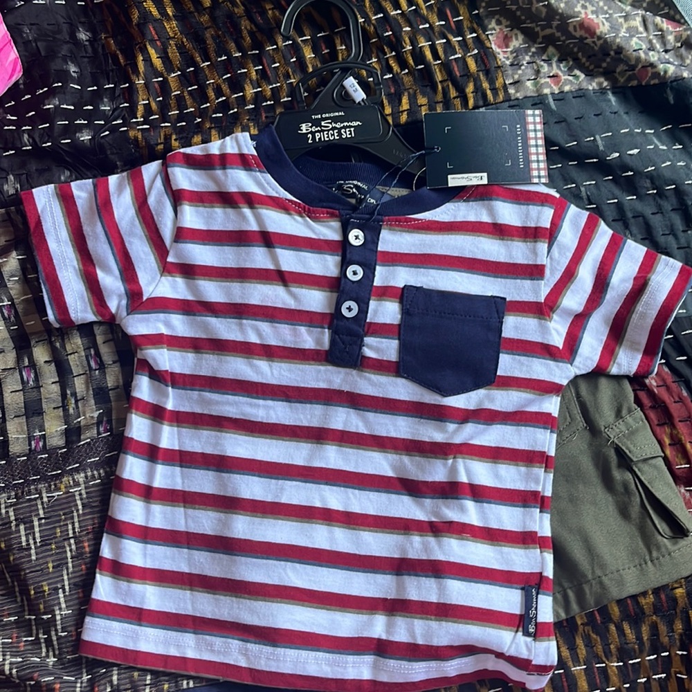 Ben Sherman baby shorts and t-shirt set